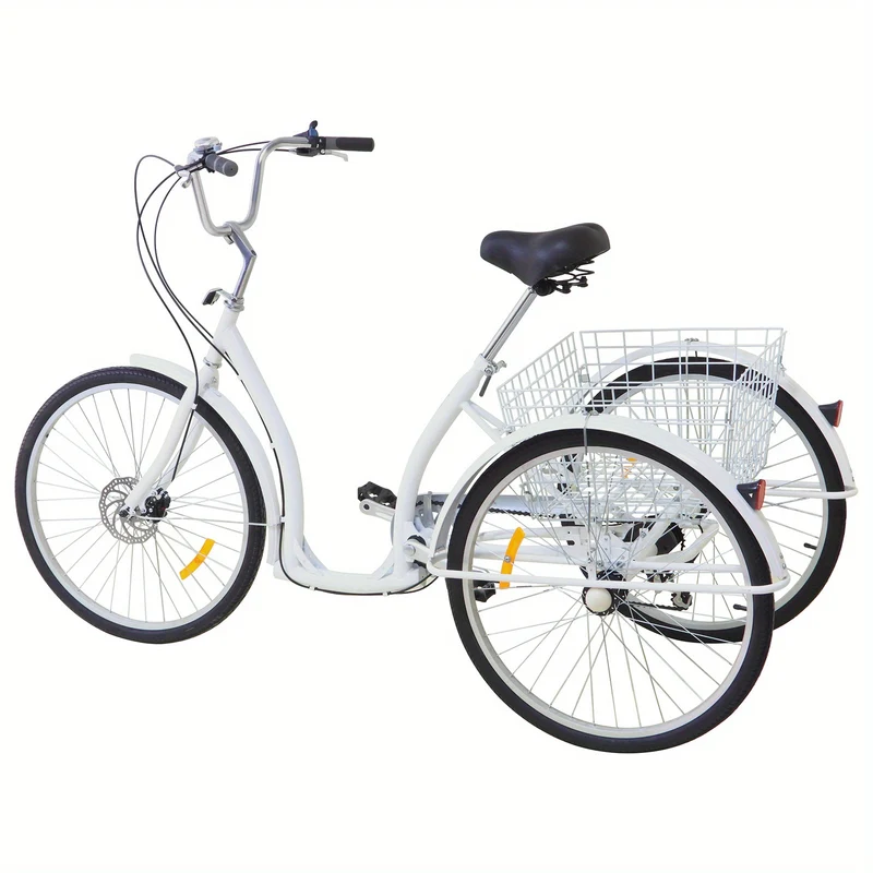 Stadsfiets – Fiets Voor Volwassenen – Comfortabele Stadsfiets – Functionele Fiets – Urban Bike – 6 Versnellingen – Schijfrem & Voormand – Wit
