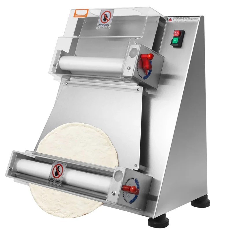 Pizza Deegroller – Elektrische Deegroller – Pizzaroller – Pizzadeeg Uitroller – Instelbare Dikte 1-5,5 Mm – RVS En Voedselveilige Kunststof - 390W 400 mm