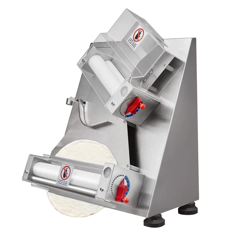 Pizza Deegroller – Elektrische Deegroller – Pizzaroller – Pizzadeeg Uitroller – Instelbare Dikte 1-5,5 Mm – RVS En Voedselveilige Kunststof - 370W 300 mm