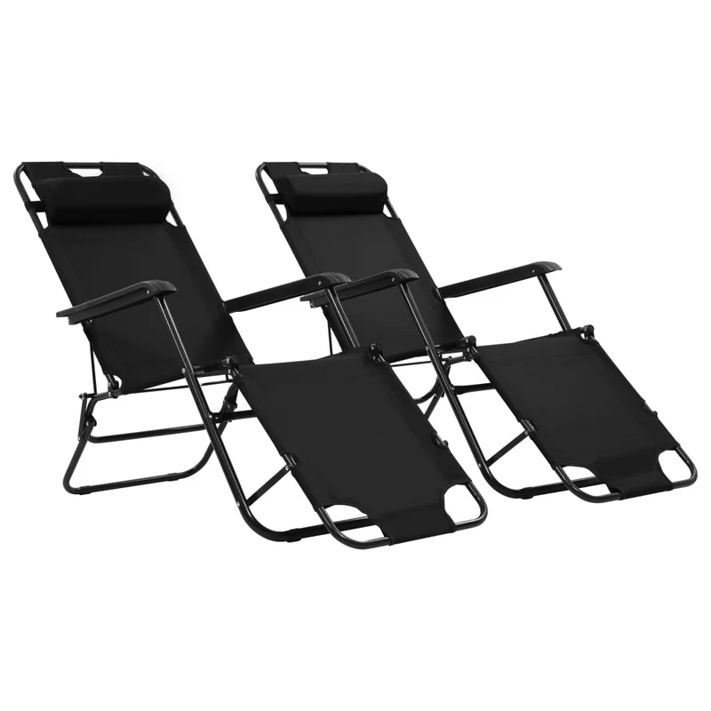 Ligstoelen – Opvouwbare Stoelen – Tuinmeubelen – Strandstoelen – Verstelbare Rugleuning – Weerbestendig Polyester