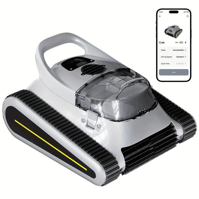 Robot Zwembadreiniger – Zwembadrobot - Automatische Zwembadreiniger – Draadloze Zwembadreiniger – Oplaadbare Zwembadreiniger – 180W Zuigkracht – Muurklimfunctie
