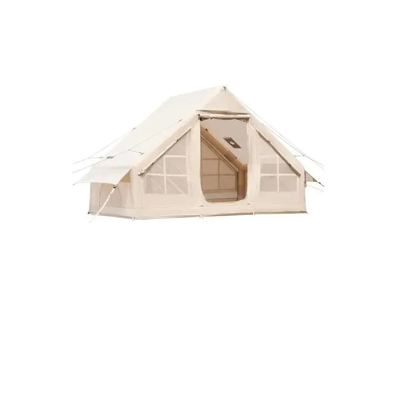 Opblaasbare Campingtent – Inflatable Tent – Snel Opzetten – Ruim – Waterafstotend Oxford-Doek – 65 m² Leefruimte – Kachelpijp Opening