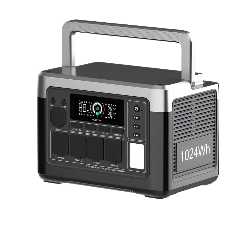 Draagbare Powerstation – Mobiele Stroomvoorziening – Noodstroom – Camping Accu – 1024Wh LiFePO4 – 1800W Zuivere Sinusgolf