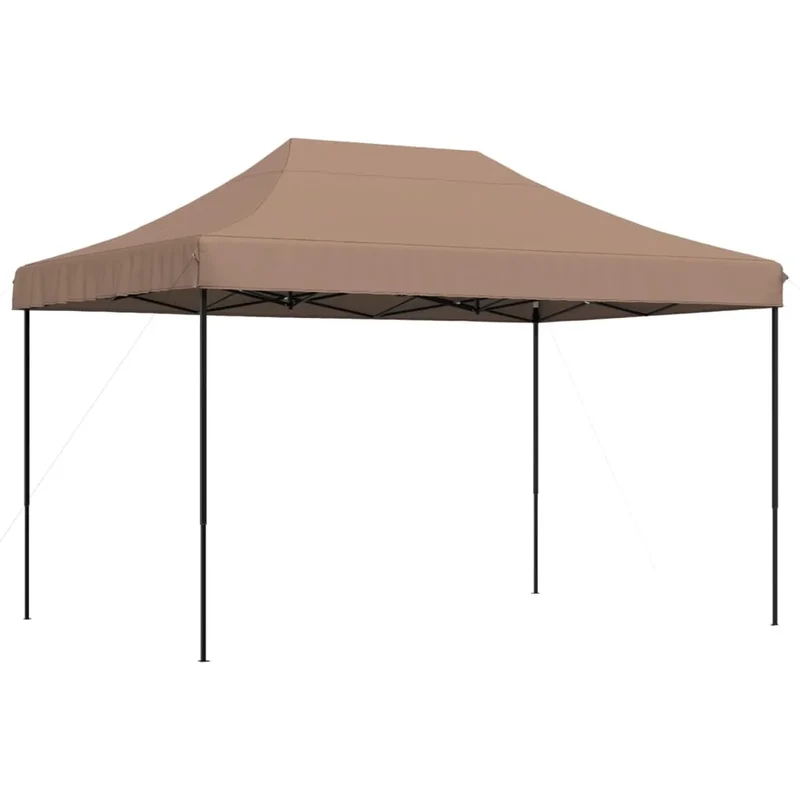 Opvouwbare Partytent – Tuinpaviljoen – Partytent – Tuientent – Feesttent – Kampeertent – Beschuttende Tent – 410x279x315 Cm – Waterdicht Oxford Polyester – Stalen Frame - Kastanje