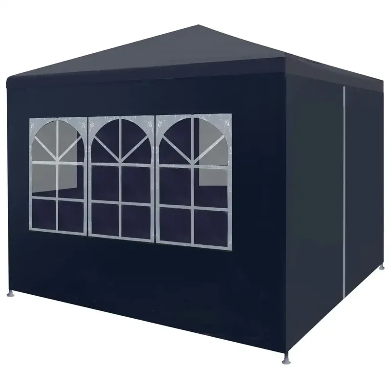 Tuinpaviljoen – Partytent – Tuintent – Ontvangsttent – Marktkraamtent – Buitenoverkapping – Waterdicht PE – Roestvrij Stalen Frame - 3x3m - Blauw