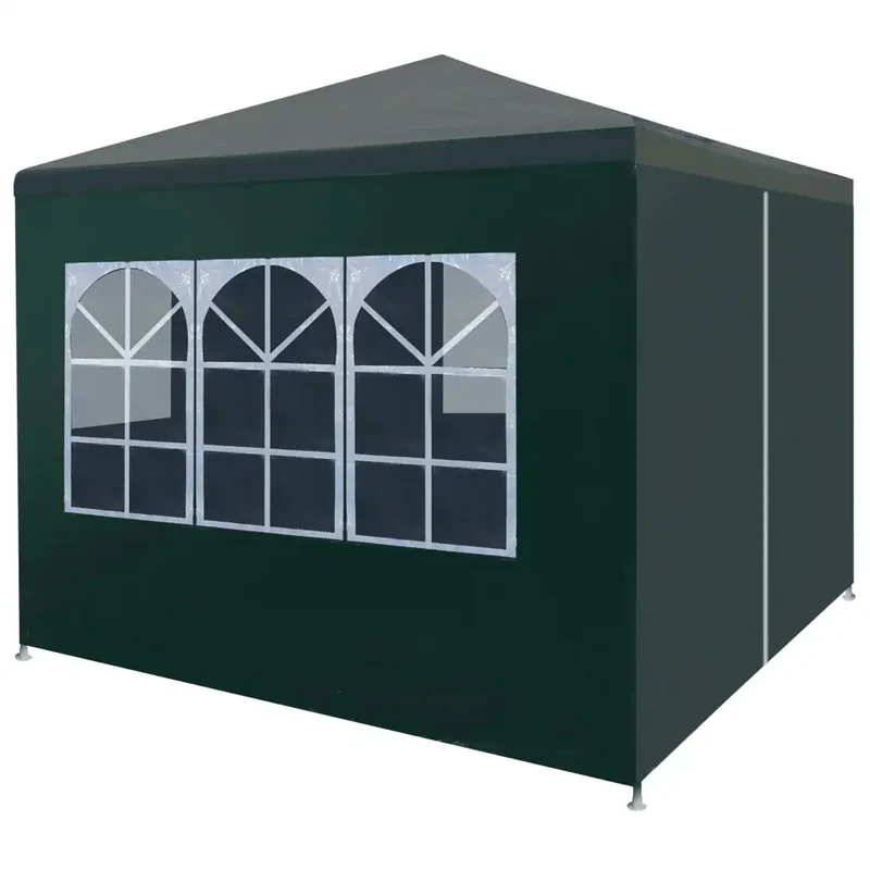 Tuinpaviljoen – Partytent – Tuintent – Ontvangsttent – Marktkraamtent – Buitenoverkapping – Waterdicht PE – Roestvrij Stalen Frame - 3x3m - Groen
