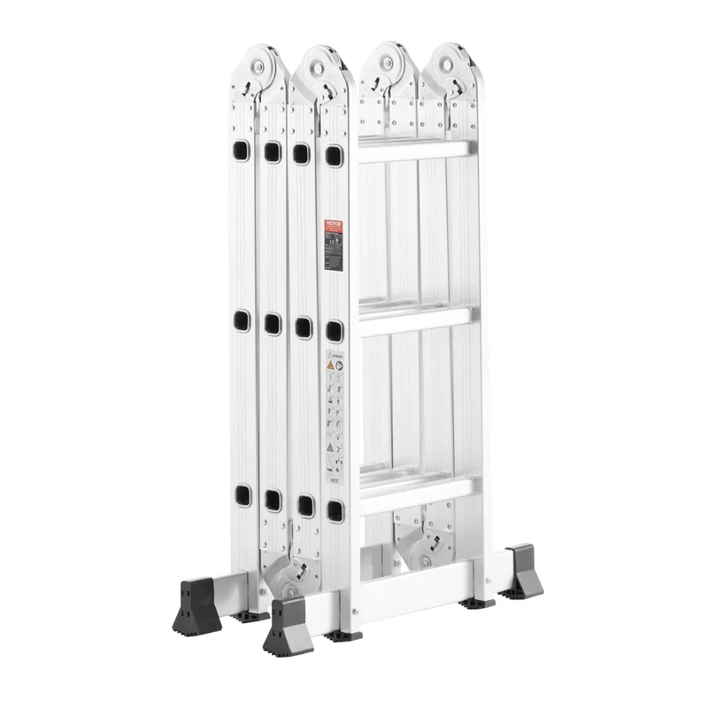 Multifunctionele Vouwladder – 7-in-1 Ladder – Vouwtrap – A-Frame Ladder – Aluminium – 150 Kg Draagvermogen – Antislipvoeten - Zilver - 5 Treden