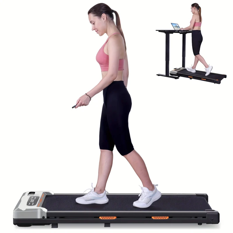 Loopband – Compact Looprek – Thuis Fitnessapparaat – Bureau Loopband – Stil Motor Geluid – Max 120 Kg Draagvermogen - Zilver