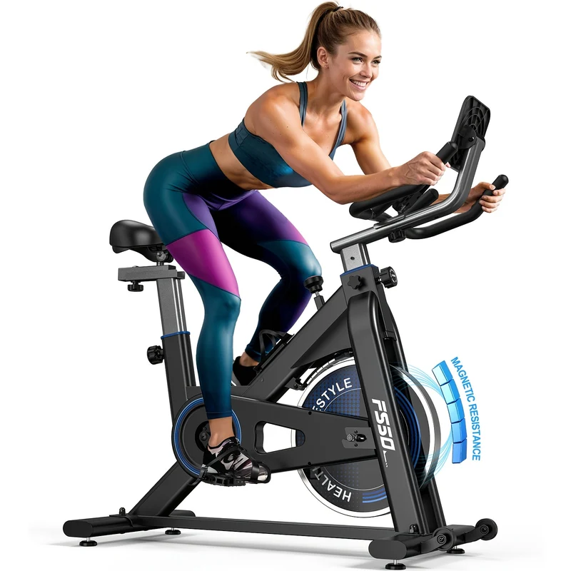 Indoor Cycling Bike – Hometrainer – Fitnessfiets – Stationaire Fiets – Binnenfiets – Stalen Frame – Magnetische Weerstand - Zwart