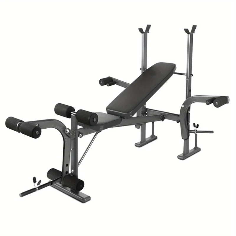 Alles-In-Één Bench Press Set – Krachttrainingsbank – Preacher Curl Bank – Leg Developer – IJzeren Constructie – Compact Formaat – Ergonomisch Design