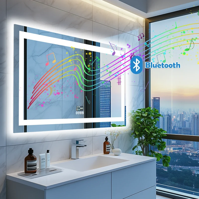 LED-Badkamerspiegel – Spiegel Met Verlichting – Badkamer Spiegel – Led Spiegel – Bluetooth Speaker – Anti-Condens – Dimbaar Licht - 60x31inch