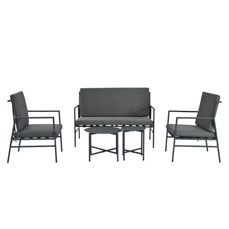 Loungeset – Loungeset Tuin – Buitenmeubel – Balkonset – Terrasmeubilair – Gegalvaniseerd Staal – Zonbestendig Polyester