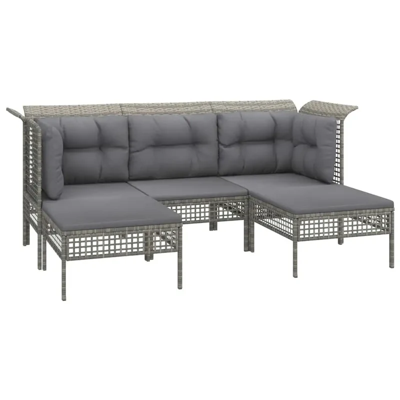 Loungeset Tuin – Tuinmeubelset – Loungehoek – Buitenbank – Gevlochten Resin – Gepoedercoat Staal – Comfortabele Kussens