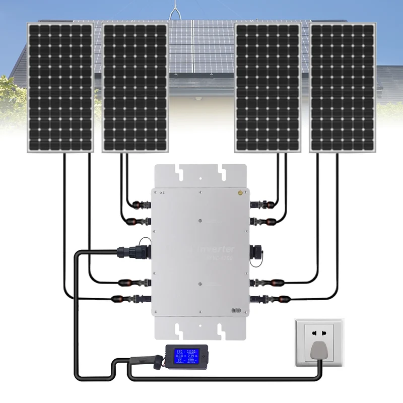 Micro-Omvormer – Solar Omvormer – Zonne-energie Converter – DC Naar AC – 1200W Hoog Rendement – Waterdicht IP65