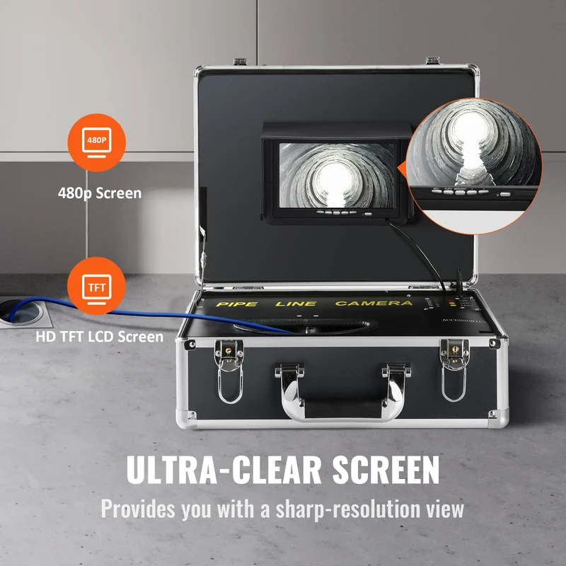 Inspectiecamera – Leidingen Camera – Afvoer Camera – Endoscoop – Inspectiescherm – 7 Inch Scherm – 40 Meter Draad