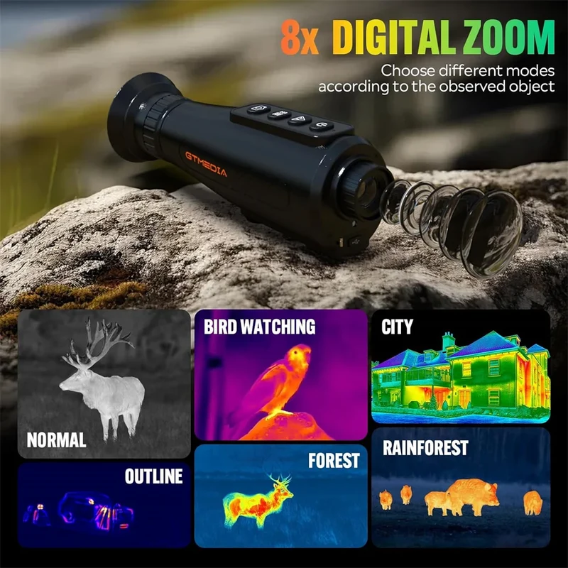 Thermische Monoculaire – Nachtkijker – Warmtebeeldcamera – Nachtzichtapparaat – Infrarood Scanner – 256x192 Resolutie – OLED Scherm
