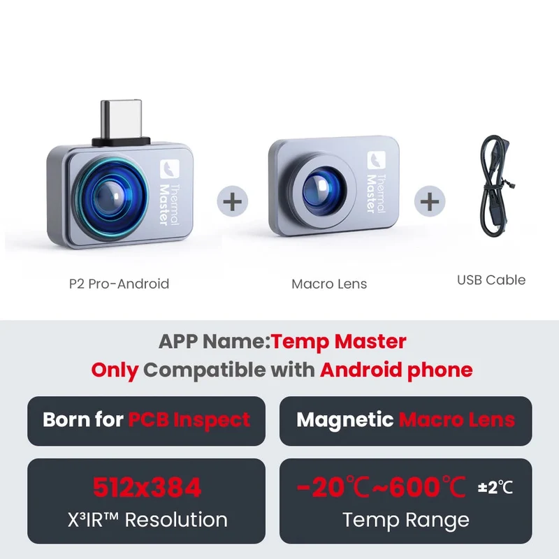Warmtebeeldcamera – Thermische Camera – Infrarood Camera – Warmtecamera – Compact – 256×192 Resolutie – 15x Zoom - Android kit