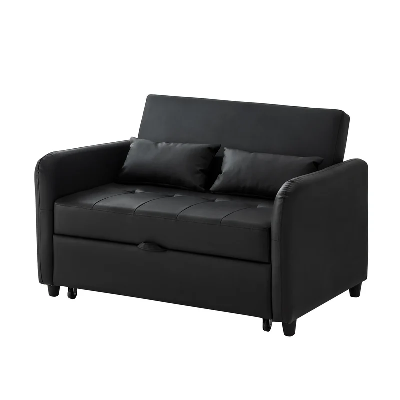 Slaapbank – Bedbank – Klapbank – Logeerbed – Ruimtebesparend – Verstelbare Rugleuning – Synthetisch Leder