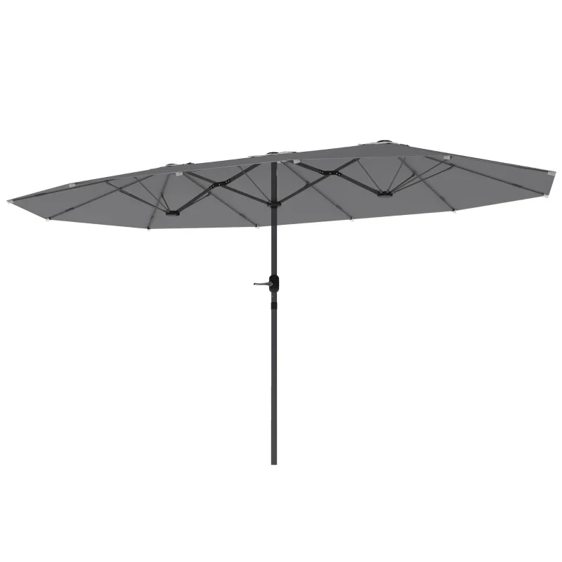 Dubbele Parasol – XXL Parasol – Tuinparasol – Strandparasol – Balkonparasol – 436 x 260 cm – UV-Bescherming UPF 30