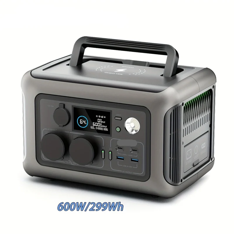 Draagbare Powerstation – Mobiele Batterij – Powerbank – Energiebron – Camping Accu – 299Wh LiFePO4 Batterij – 1200W Piekvermogen
