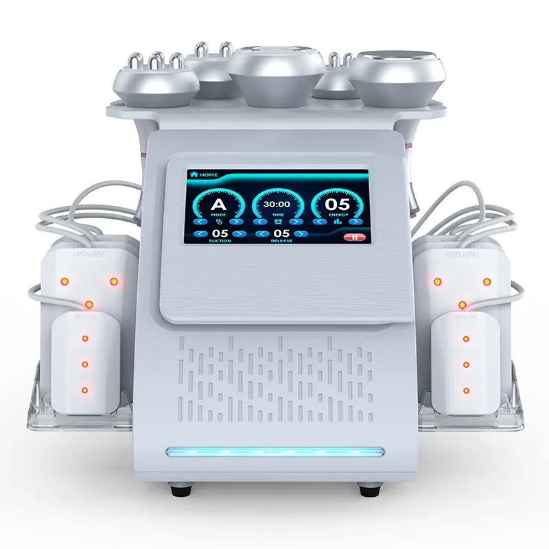 6-In-1 Ultrasonische Vetverbrandingsmachine – Vetreductie Apparaat – Cavitatie Machine – Lasertherapie – Vacuümtherapie – 80 kHz Ultrasoon – 300W Vermogen