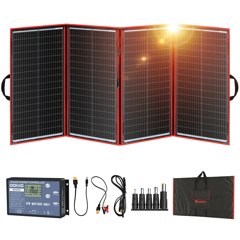 Inklapbaar Zonnepaneel – Draagbaar Paneel – 300W Solar Charger – Camping Zonnepaneel – Compact Formaat – Met 12V-Controller