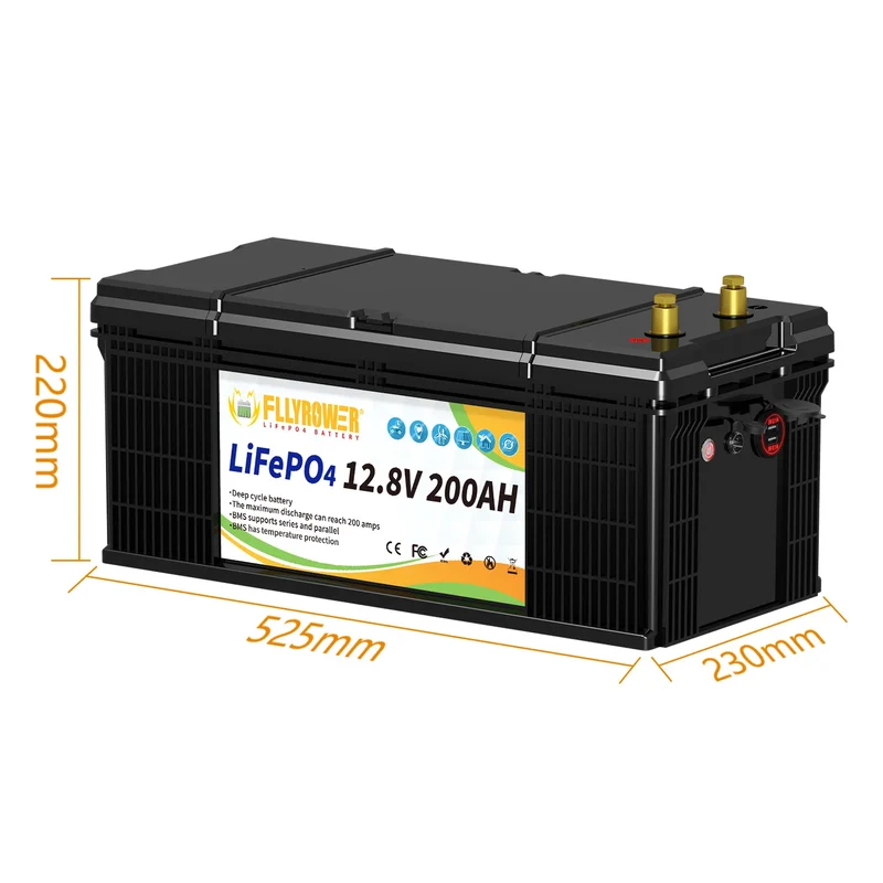 Lithium Accu – Lithium Batterij – LiFePO4 Accu – 12V Accu – 200Ah Capaciteit – IP65 Waterbestendig – Battery Management System