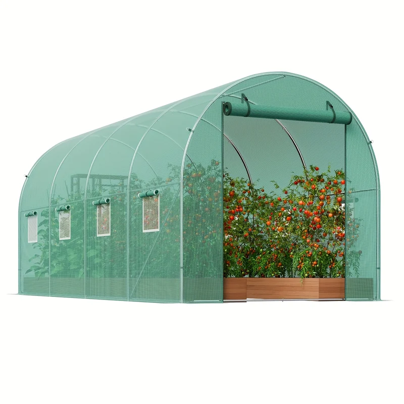 Walk-In Kas – Serre – Kweekkas – Plantenkas – Tuinkas – Verzonken Stalen Frame – Weerbestendige PE Hoes - Groen