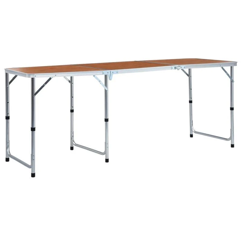 Opvouwbare Campingtafel – Kampeertafel – Picknicktafel – Tuinmeubel – Outdoor Tafel – Aluminium Frame – Houten Tafelblad – Compact Opvouwbaar