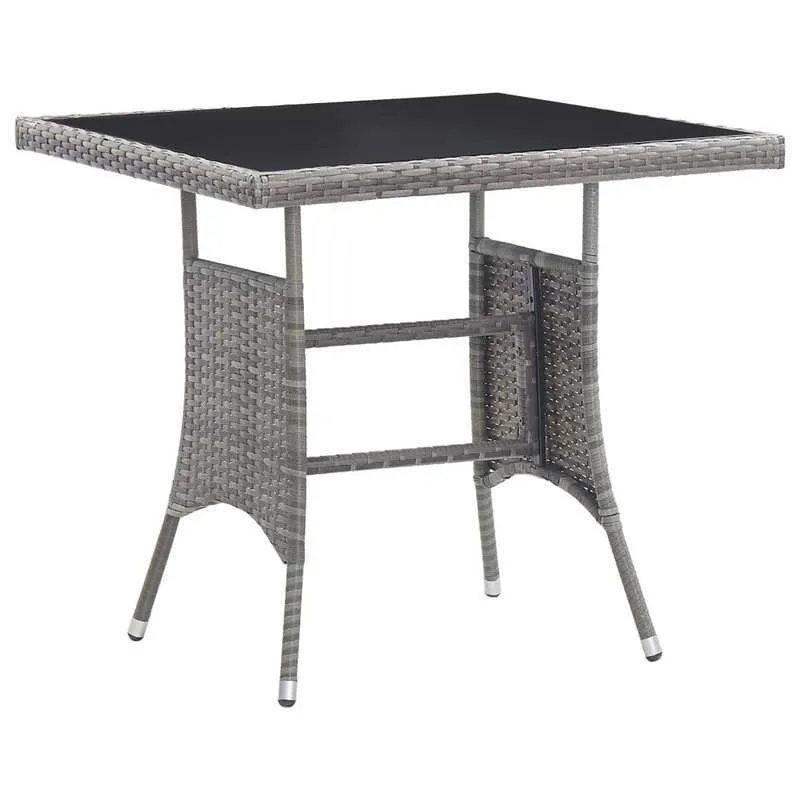 Buiten Eettafelset – Buitentafelset – Tuinset – Balkonset – Kampeertafel – Roestvrij Staal – Weerbestendig – Stevige Zuilbasis - Grijs