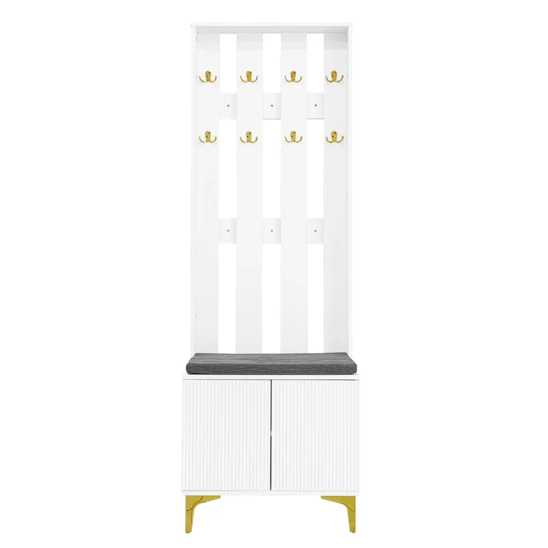 Kledingkast – Garderobekast – Opbergkast – Halmeubel – Push-To-Open Deuren – Verstelbare Planken – Soft-Close Scharnieren - 60.5 x 180.5 x35.2 cm - Wit