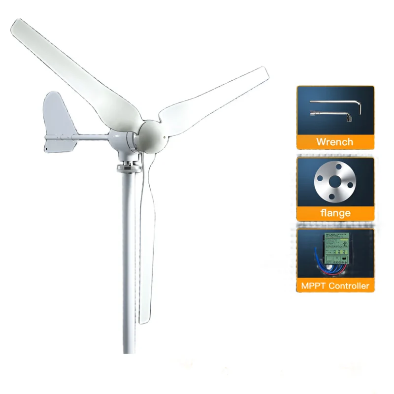 Windturbine – Windgenerator – Windmolen – Duurzame Energie – 3000W Vermogen – Stil En Weerbestendig - 12V - Met MPPT-controller