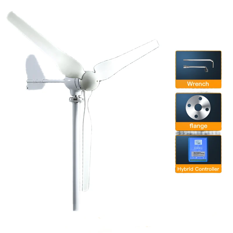 Windturbine – Windgenerator – Windmolen – Duurzame Energie – 3000W Vermogen – Stil En Weerbestendig - 12V - Met LCD Hybride Besturing