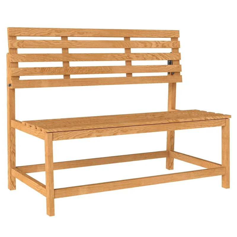 Tuinbank – Buitenbank – Picknickbank – 2-Persoonsbank – Verstelbare Rugleuning – Massief Dennenhout – Draagvermogen 240 Kg