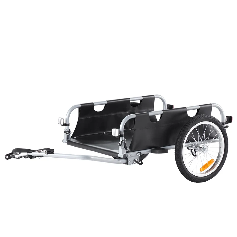 Fietsbagagekar – Fietsaanhanger – Bagagewagen – Fietskar – Aluminium Frame – 45 Kg Draagvermogen – 16-Inch Banden