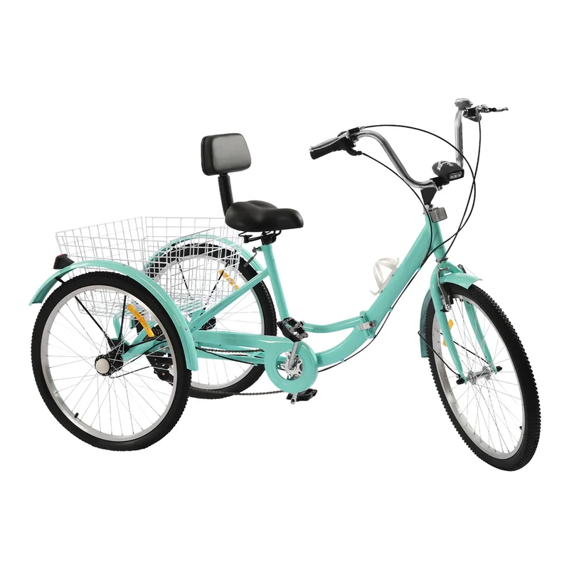 Driewieler Voor Volwassenen – Driewielerfiets – Drie Wielen – Stabiele Fiets – Stadsfiets – Hoogwaardig Koolstofstaal – 7 Versnellingen
