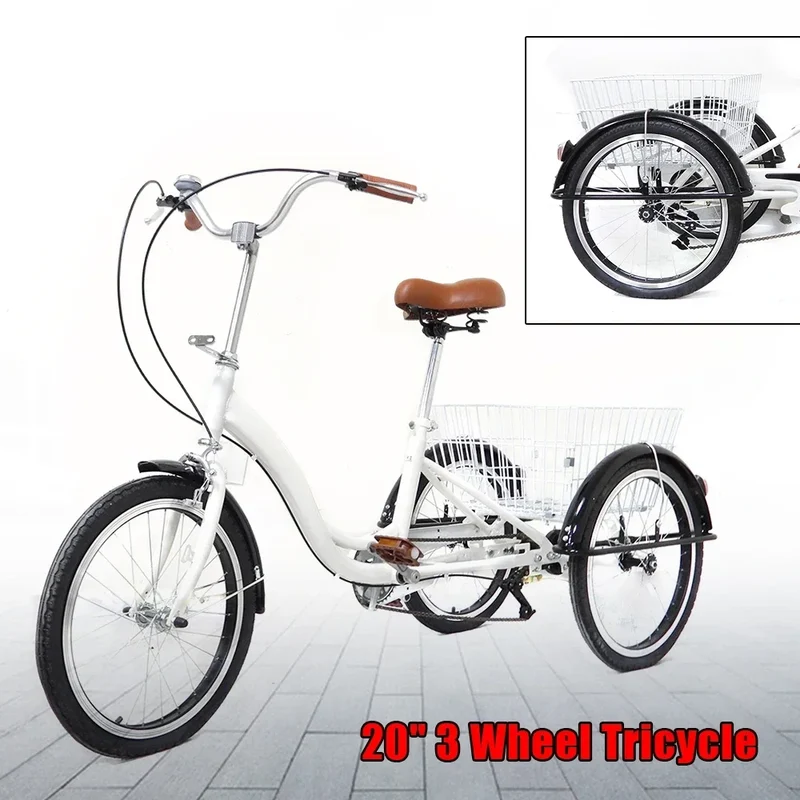 3-Wieler – Driewieler – Seniorenfiets – Comfortabele Fiets – 20 Inch Wielen – Groot Achtermandje – Verstelbaar Zadel