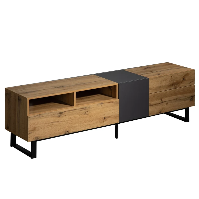 Tv-Kast – Tv-Meubel – Houten Kast – Media Meubel – Scandinavisch Design – Soft-Close Deuren – Geschikt Voor 80 Inch