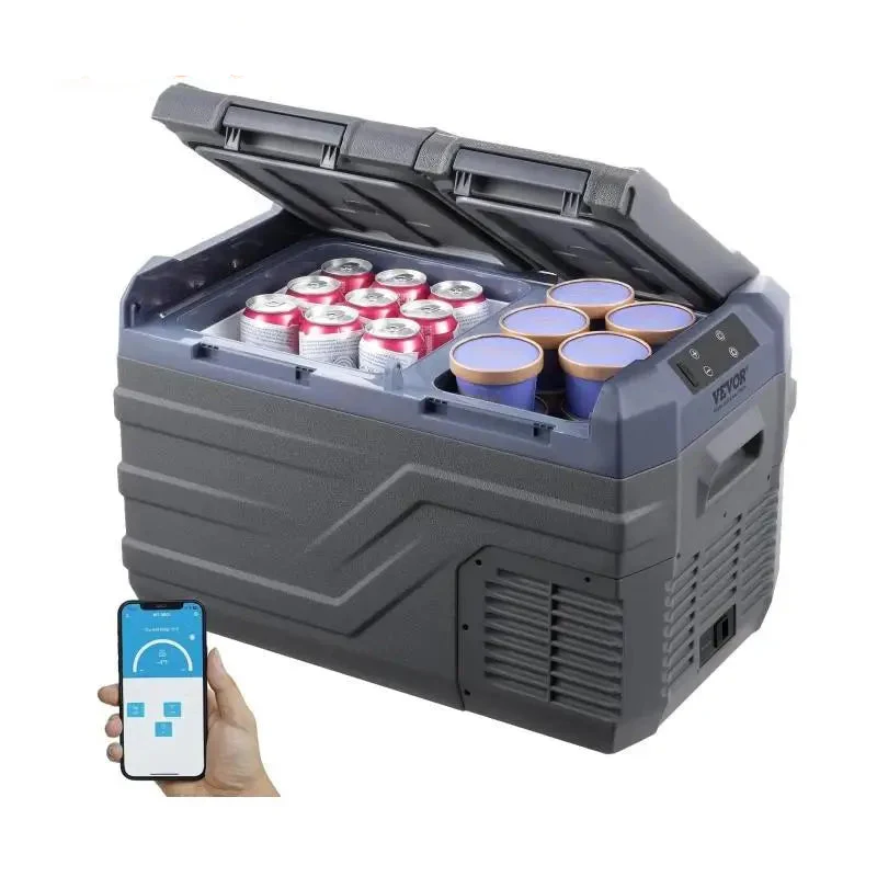 Draagbare Auto Koelkast – Mobiele Koelbox – Compressor Koelbox – Elektrische Koelbox – 32 Liter – Instelbare Temperatuur – 12/24V En 110/240V - NLD45