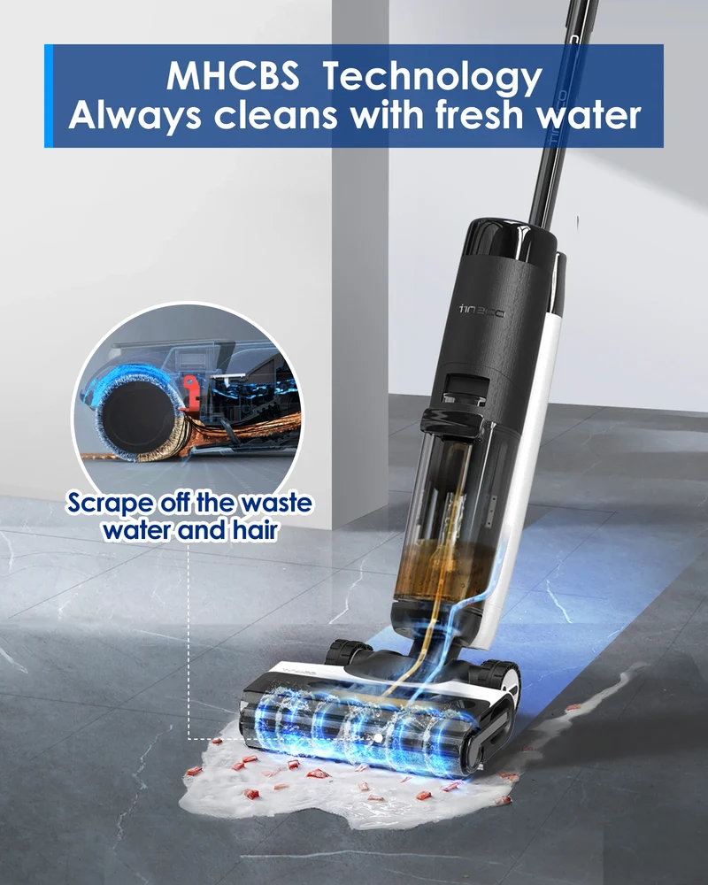 Draadloze Nat- en Droogstofzuiger – Multifunctionele Stofzuiger – Mobiele Schoonmaker – Zelfreinigend – LCD-Scherm – 40 Minuten Batterijduur