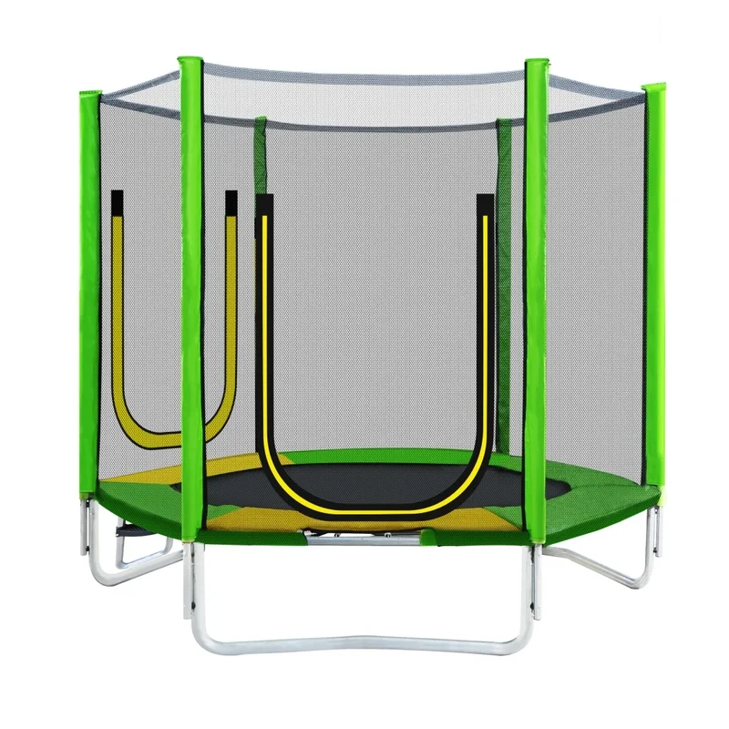 3-in-1 Speelset – Klimtoestel – Trampoline – Glijbaan – Veiligheidsnet – Belastbaar Tot 100 Kg – Weerbestendig - 293 x 213 x 204 cm
