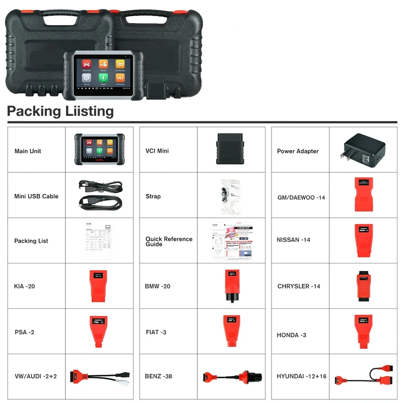 OBD2 Diagnosescanner – Auto Codelezer – Foutcode Scanner – Voertuig Tester – 7 Inch Touchscreen – Bluetooth Verbinding