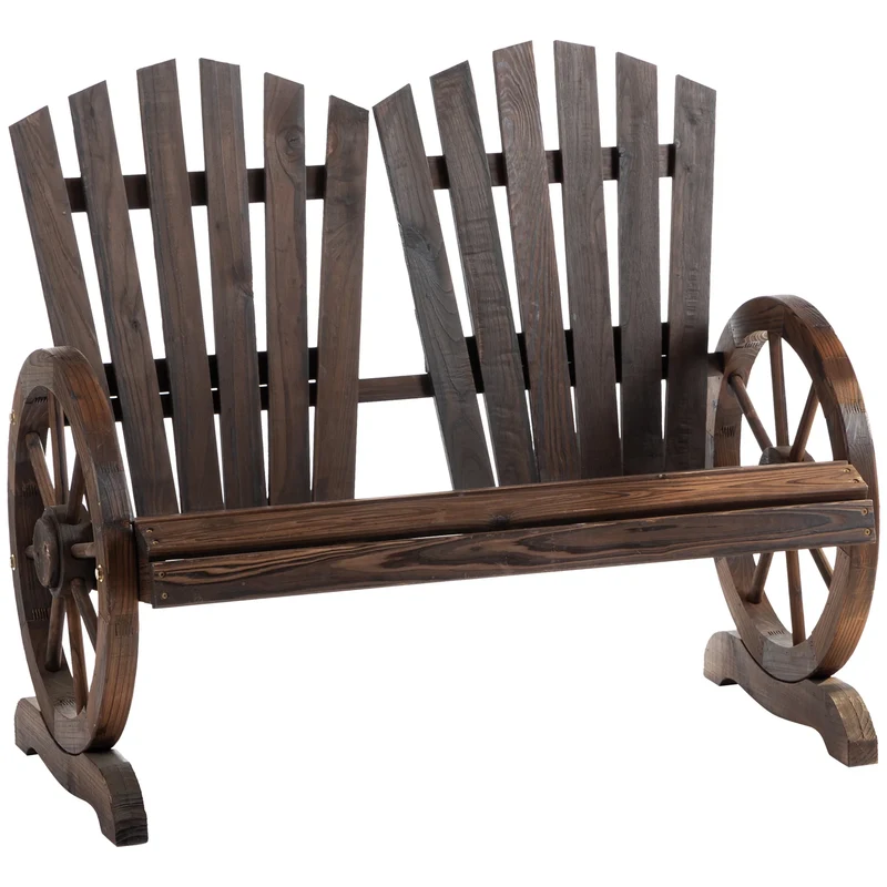 Rustieke Tuinbank – Houten Buitenbank – Tuinmeubel – Buiten Zitbank – Massief Vurenhout – Ergonomisch Zitcomfort