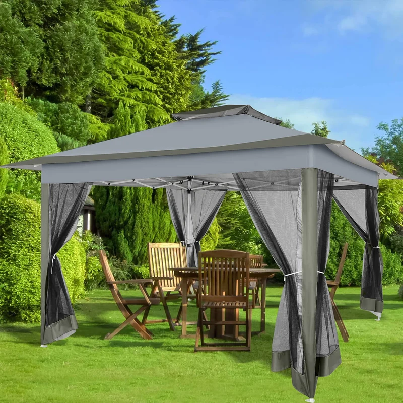 Pop-Up Tuinpaviljoen – Tuin Overkapping – Buiten Tent – Schaduwdoek – UV-Bescherming – Waterafstotend – 3x3 Meter