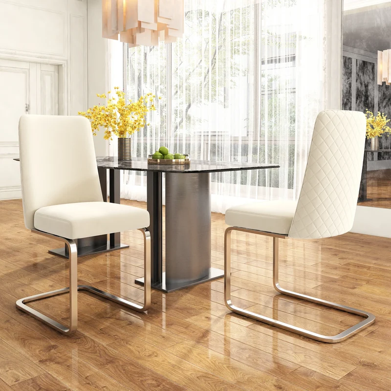 Eetkamerstoelen – Stoelen – Velvet Stoelen – Metalen Frame – Diamond Back Design – Comfortabel – Draagkracht 150 Kg