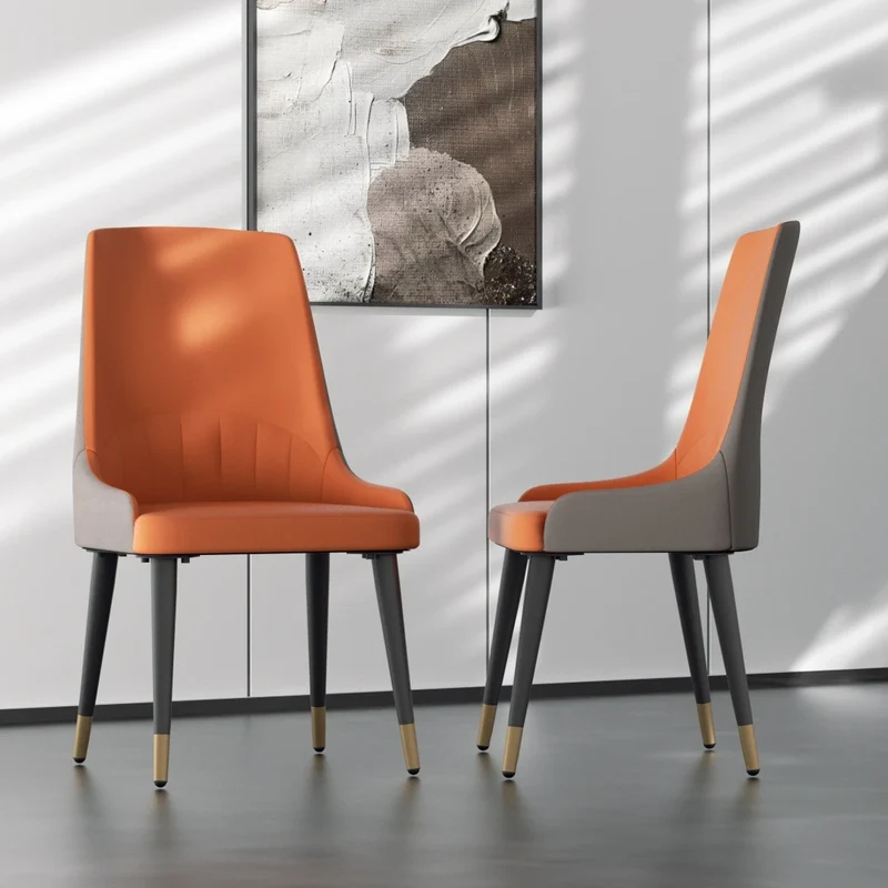 Eetkamerstoelen – Stoelen Met Armleuningen – Design Stoelen – Comfortabele Stoelen – PU-Leren Bekleding – Metalen Pootjes – Draagvermogen 150 Kg
