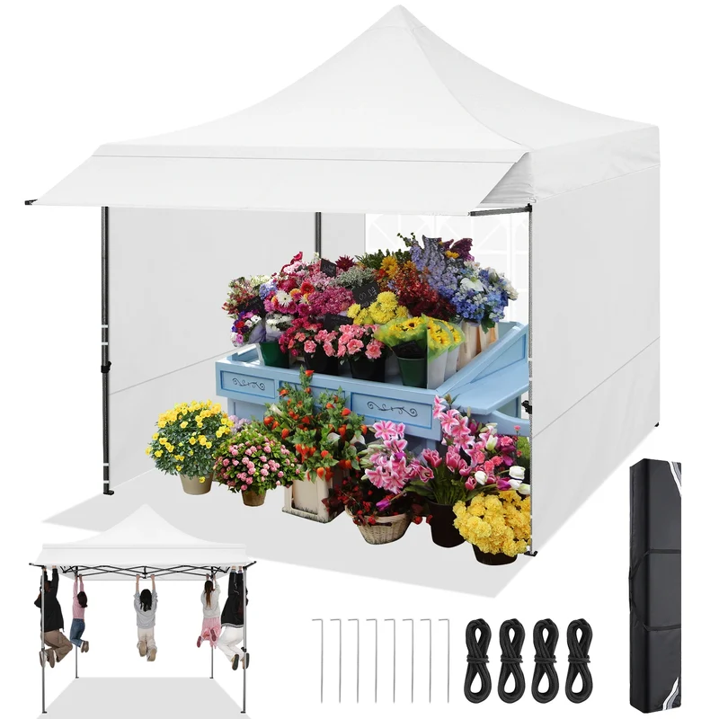 Partytent – Pop-Up Gazebo – Tent – Partyscherm – Waterdicht – 3x3 Meter – Verstelbaar Frame - Wit