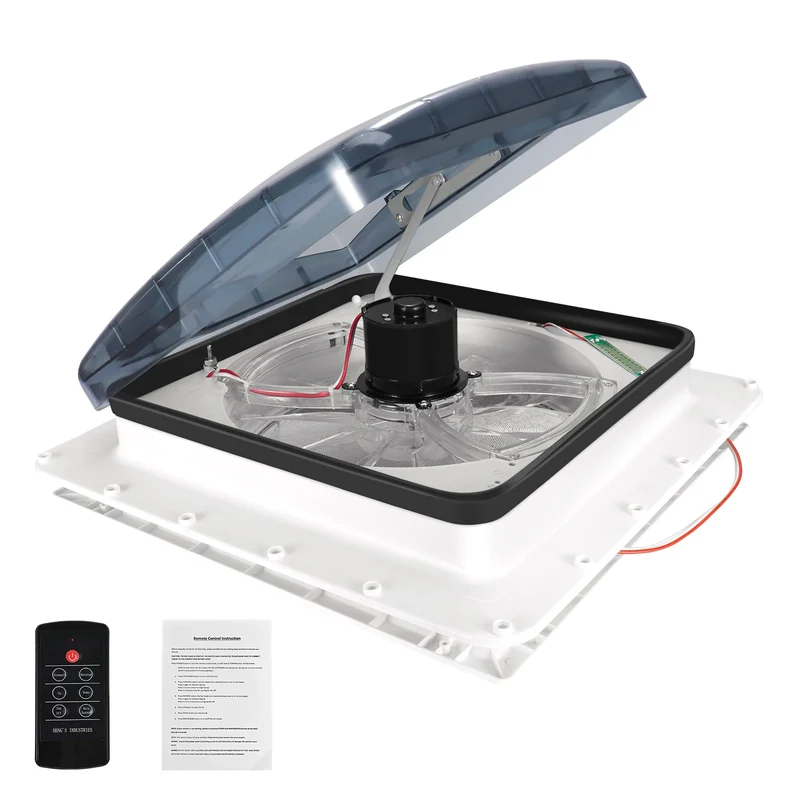 Elektrische Dakventilator – Camper Ventilator – Dakventilator Met Afstandsbediening – Ventilator Met Regensensor – 3 Snelheden – Eenvoudige Installatie