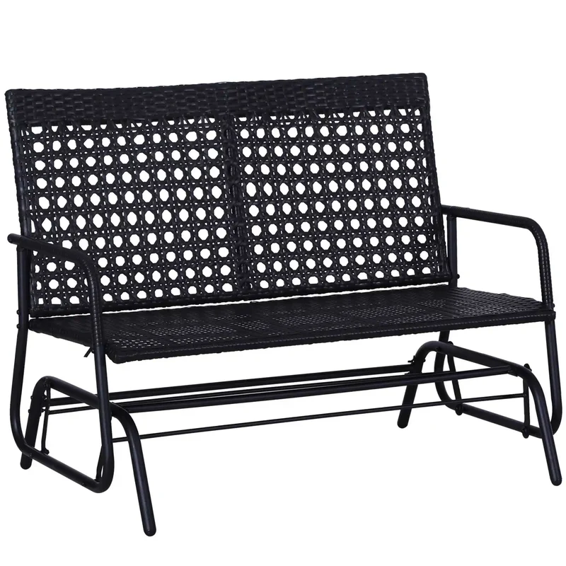 2-Persoons Schommelbank – Tuinbank – Schommelstoel – Buitenbank – Zithoek – Poly-Rattan – Ergonomische Rugleuning