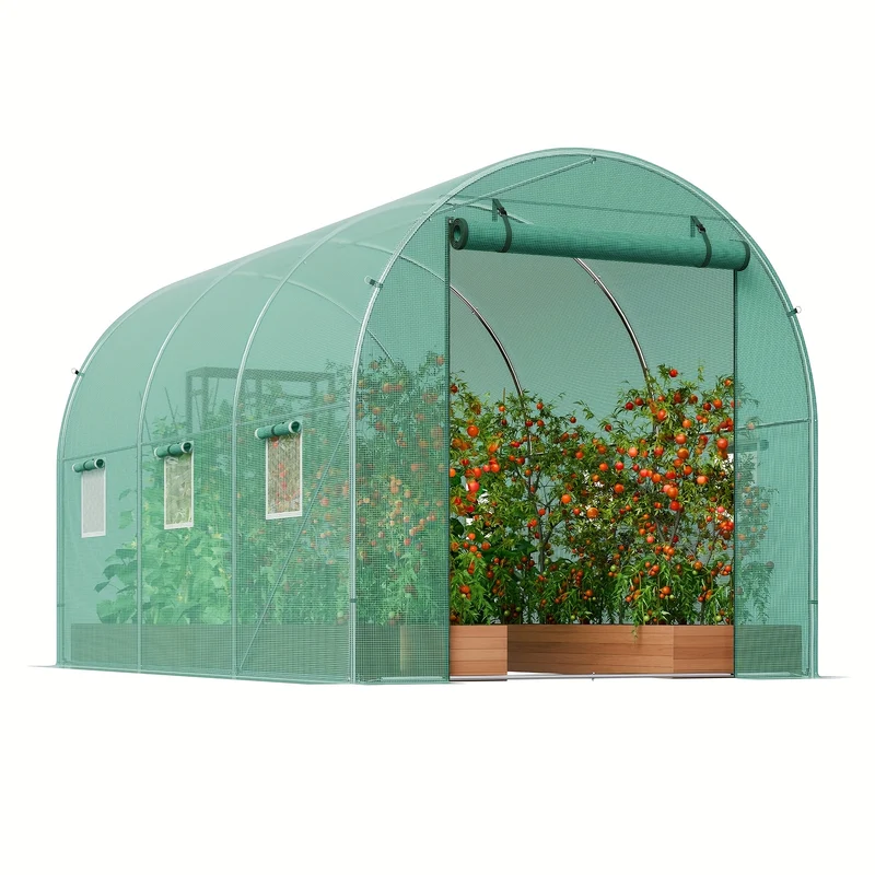 Walk-In Tunnel Kas – Tuinkas – Kweekkas – Groentekas – Bloementuin – Stevig Gegalvaniseerd Frame – 304.8x213.36x213.36cm - Ruim 5,9 Meter Lang